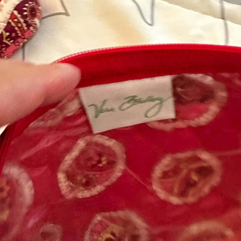NWT Vera Bradley Red Paisley Cosmetic Bag - Picture 7 of 9